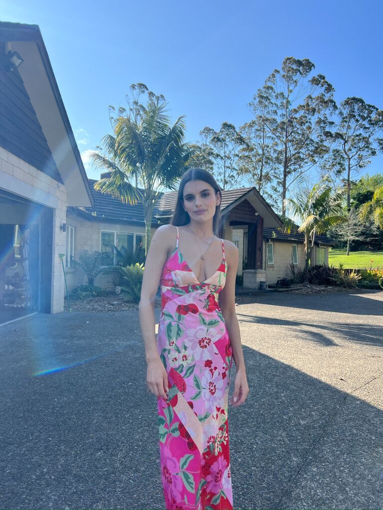 chinese dress ladies Nari Floral Tiered Strapless Maxi Dress