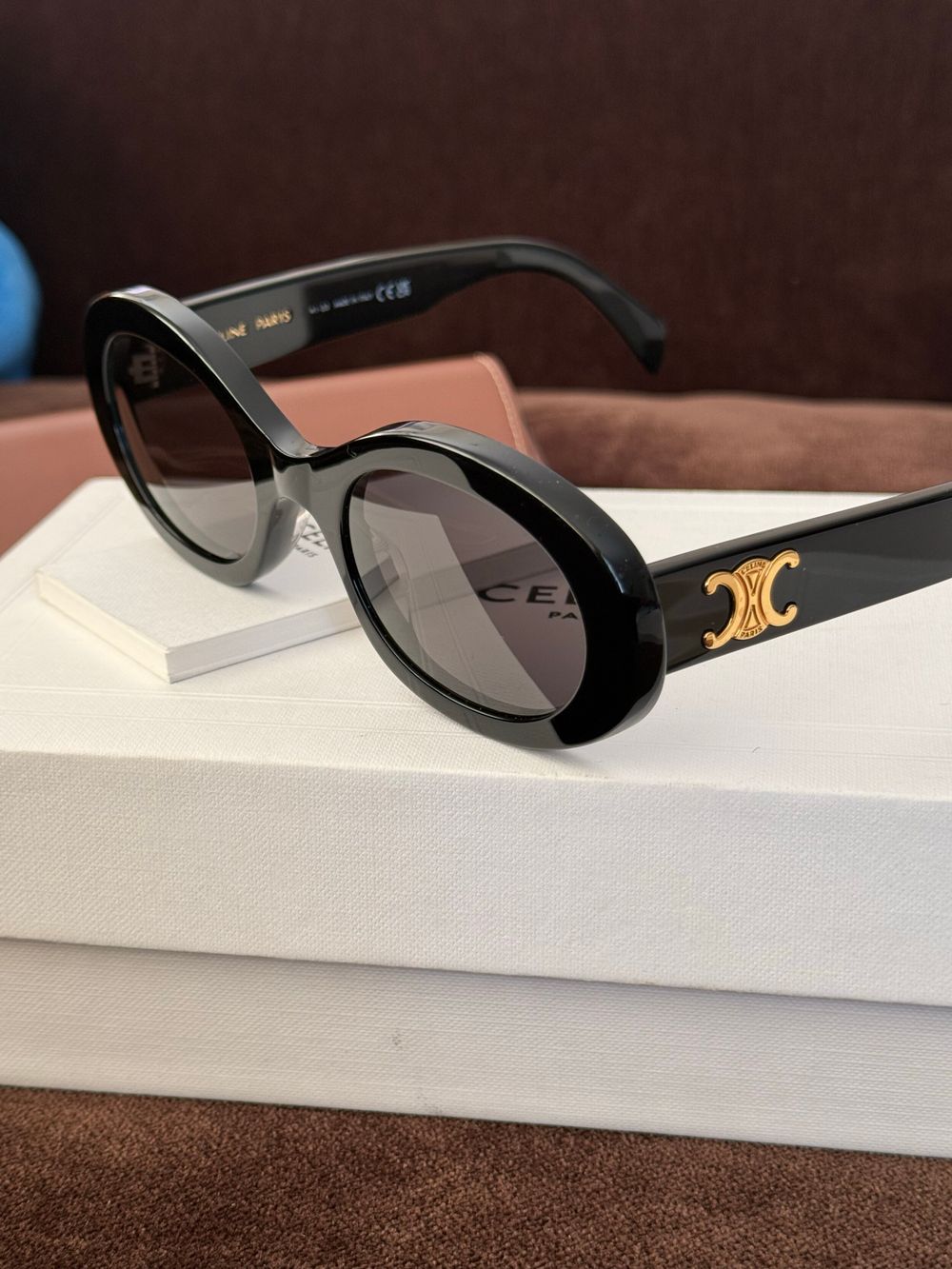 CELINE Black Oval Sunglasses