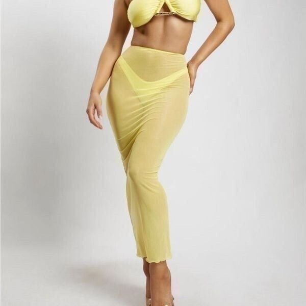 Natalia Mesh Midi Skirt