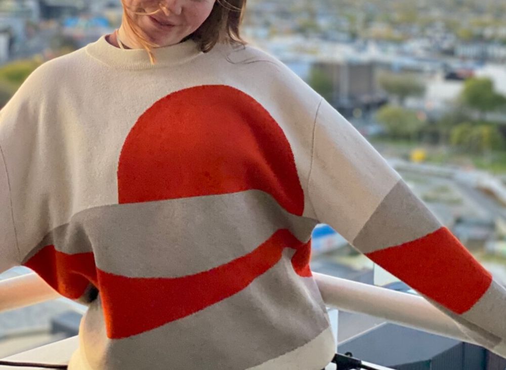 Glassons Beige/Orange abstract Jumper