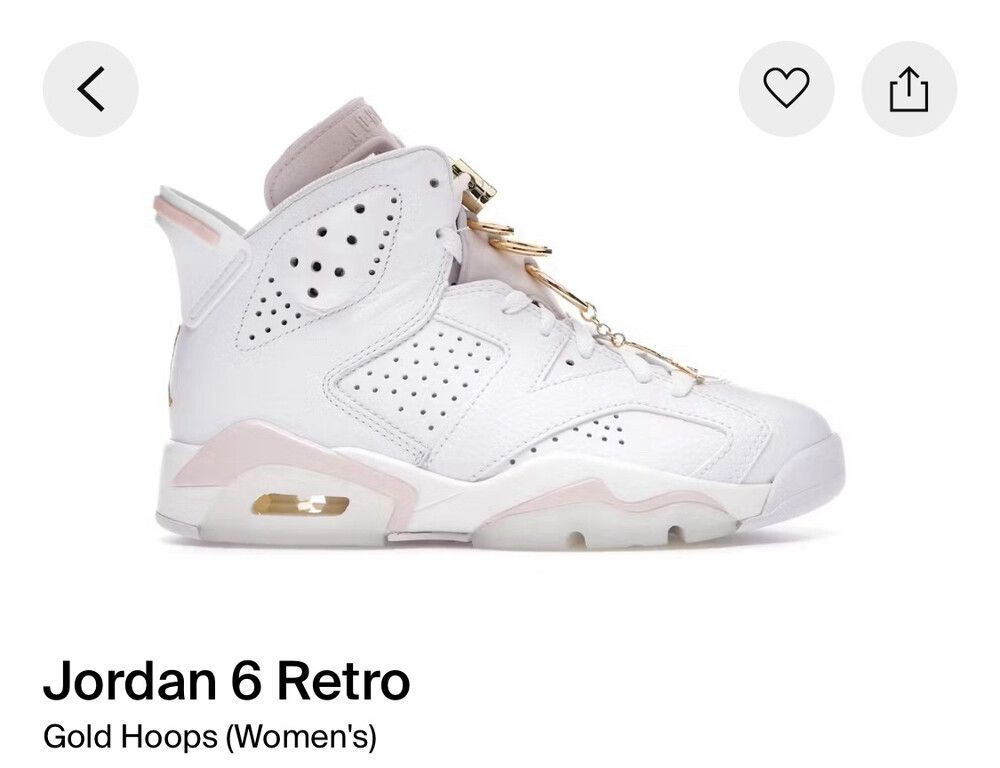 Women’s Jordan 6 Retro 'Gold Hoops' - EU 36.5