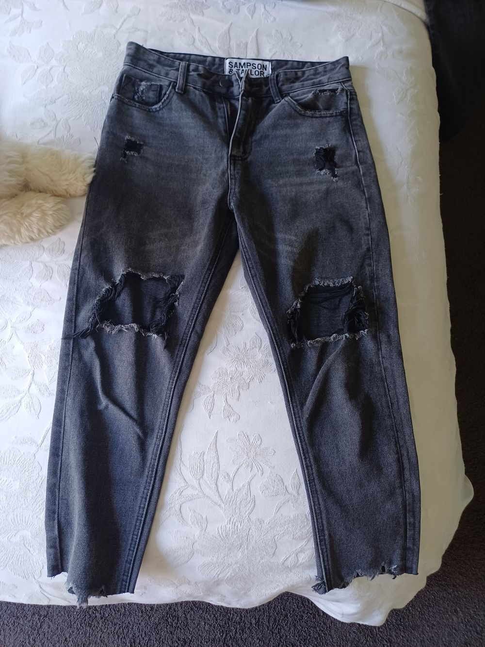 Sampson & Taylor Grey Distressed Jeans