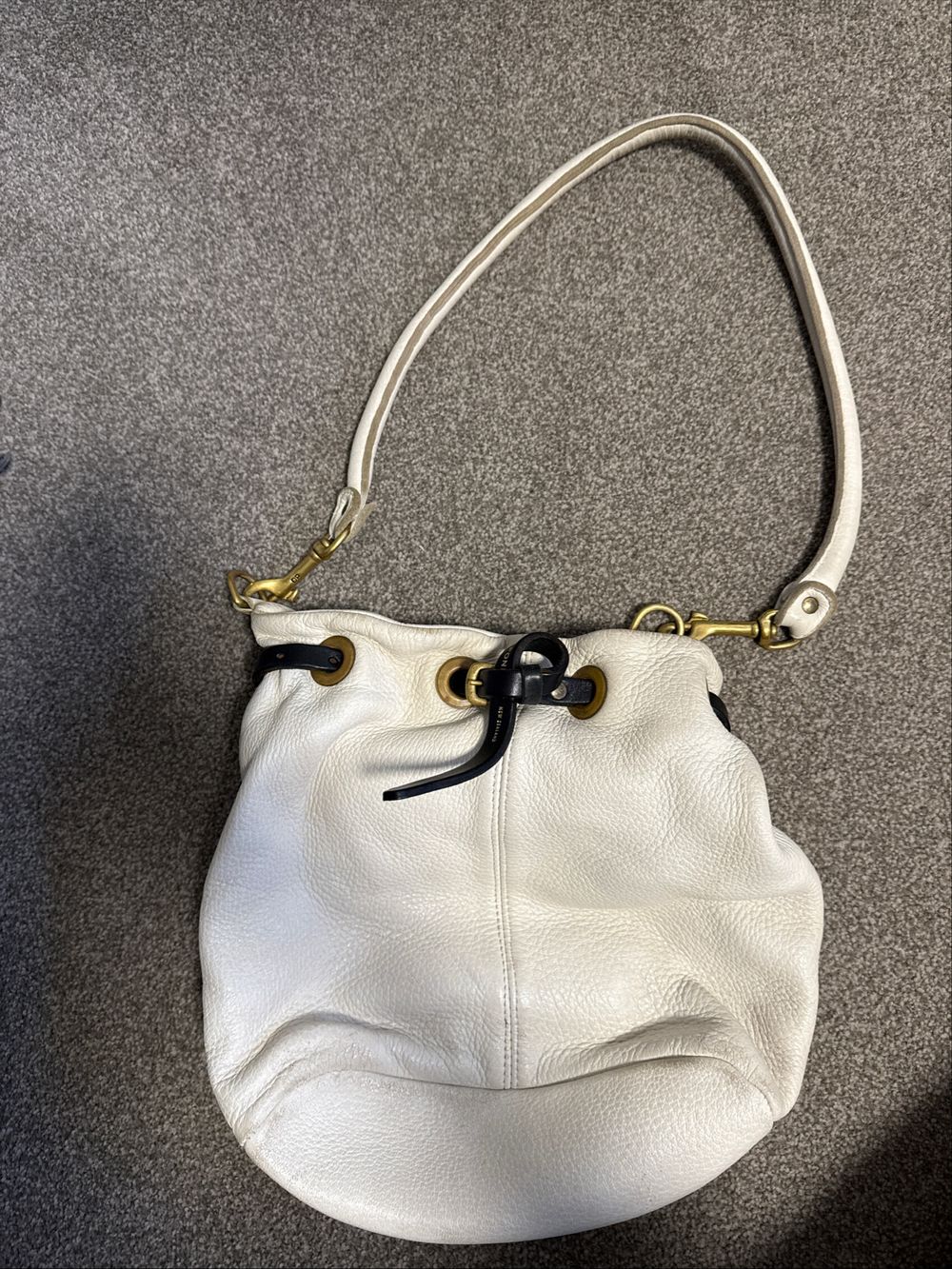 Deadly Ponies White Leather Bucket Bag