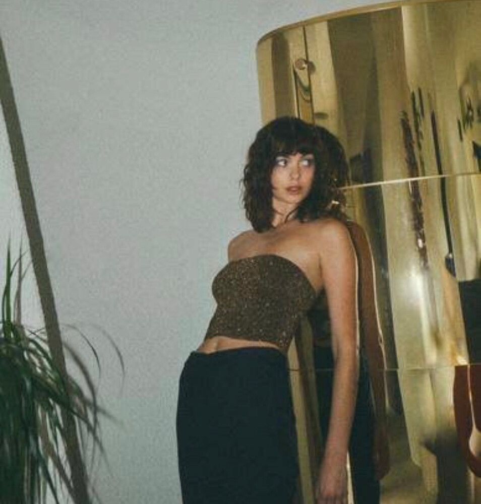 Bec & Bridge Lady Lurex Strapless Top Bronze