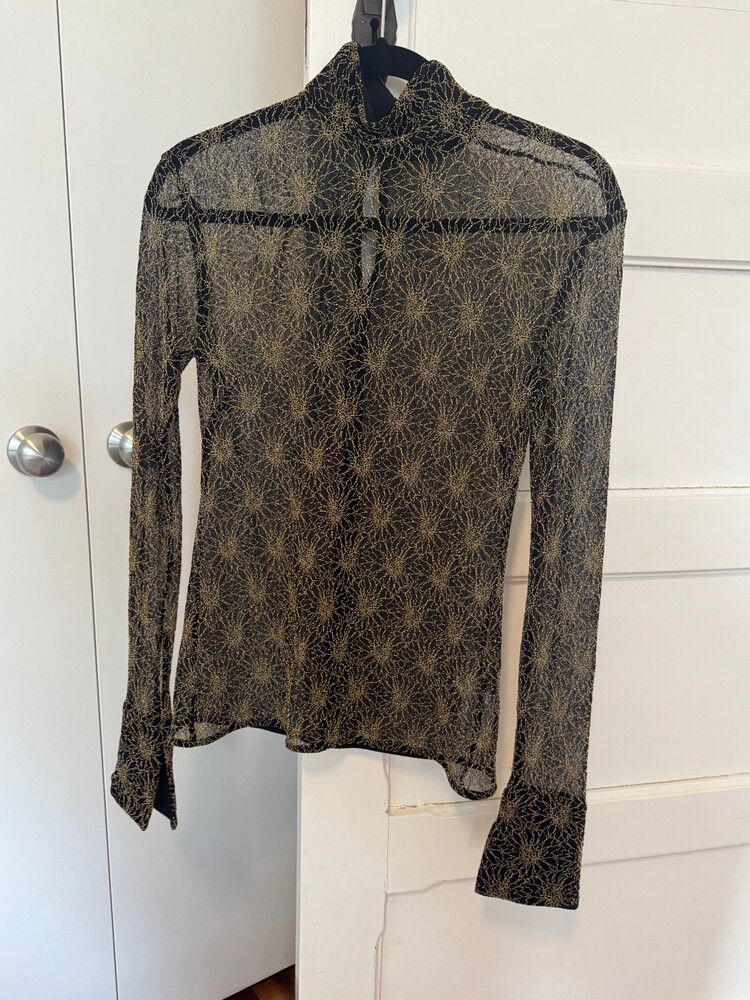 Camilla and Marc Black Gold Mesh Top
