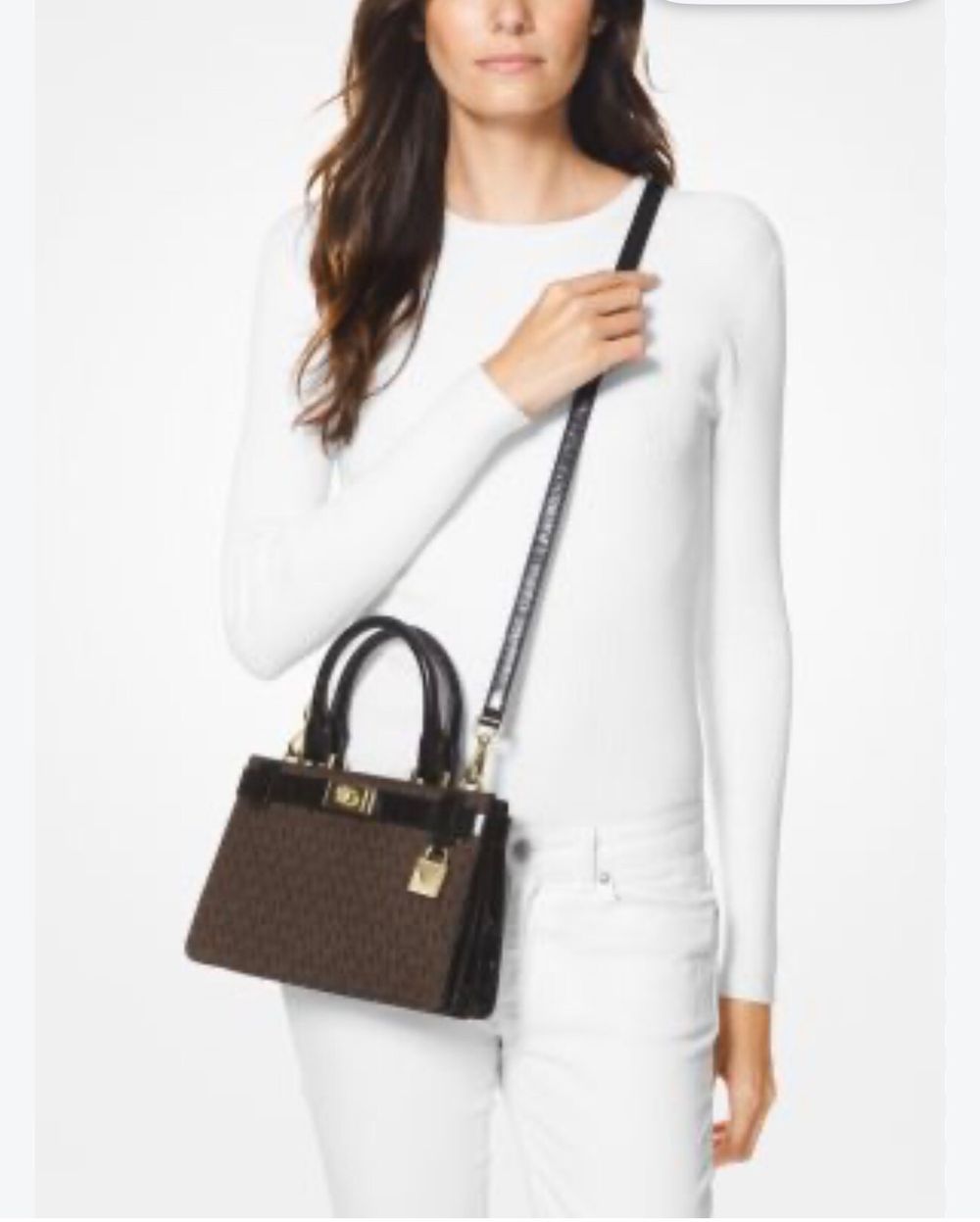 Michael Kors Brown And Black Satchel Handbag