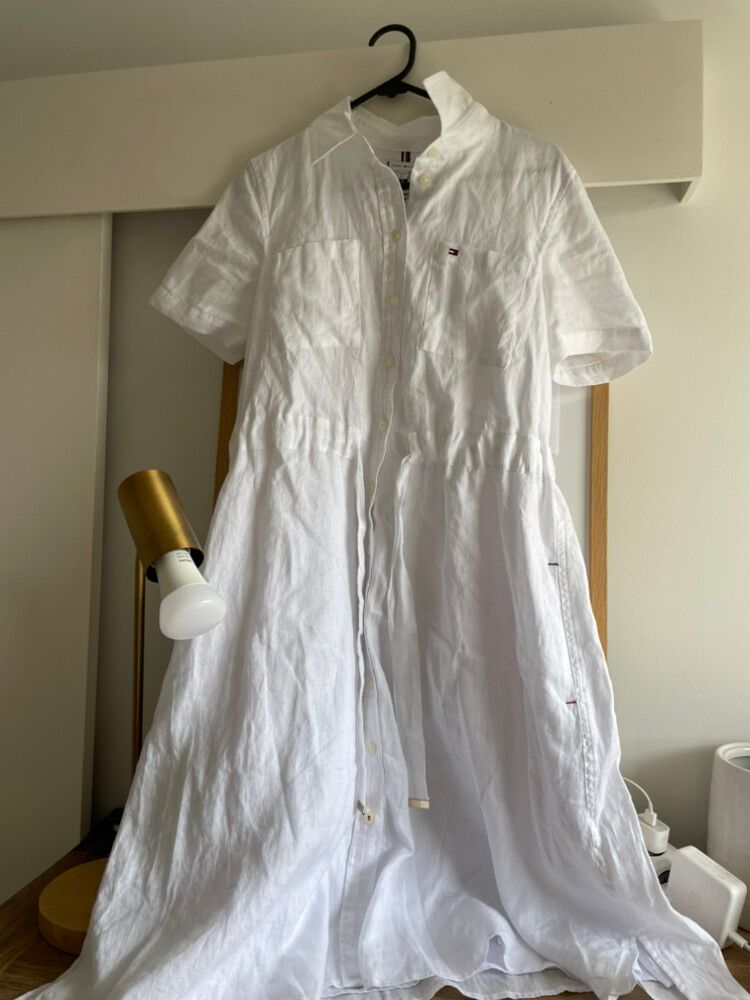 chinese dress ladies Tommy Bahama Womens Coastalina Flounce Linen Shirt Dress – ShopCGX