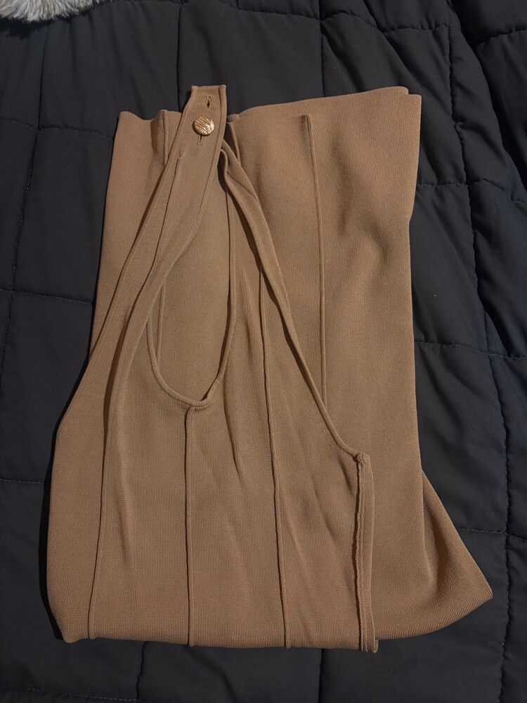 Brown Halter Maxi Dress