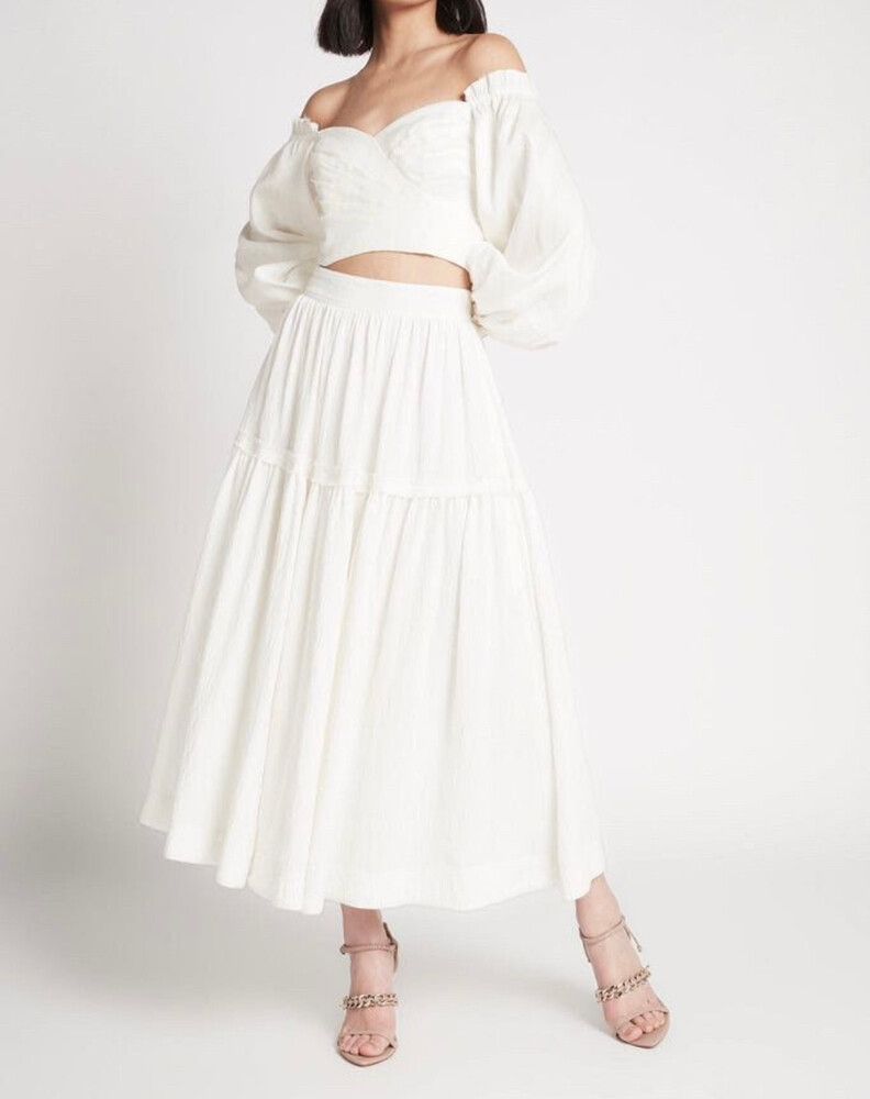 Aje - Aje White Maxi Skirt on Designer Wardrobe