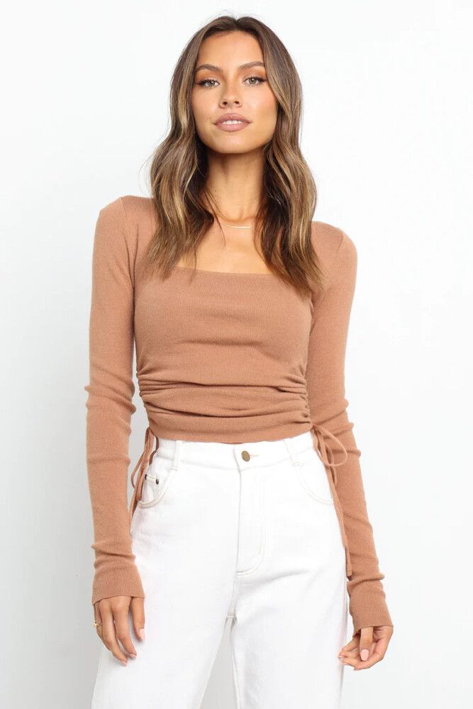 Petal & Pup Square Camel Colour Top