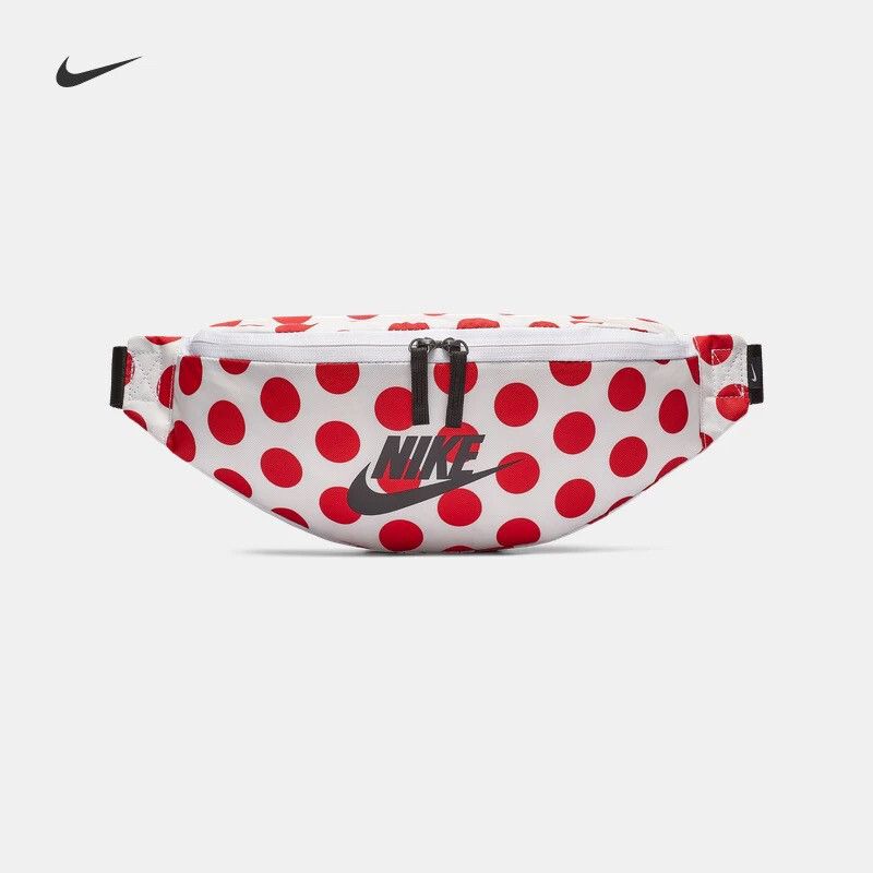 Nike White and Red Polka Dot Belt Bag