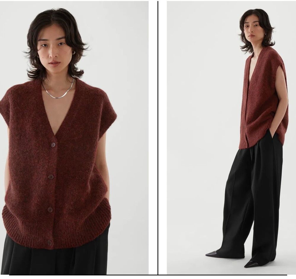COS Red Marled Knit Vest