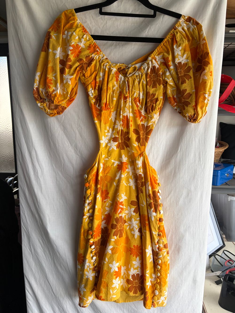 Sabo Cartia Dress Yellow Floral Print Mini Dress
