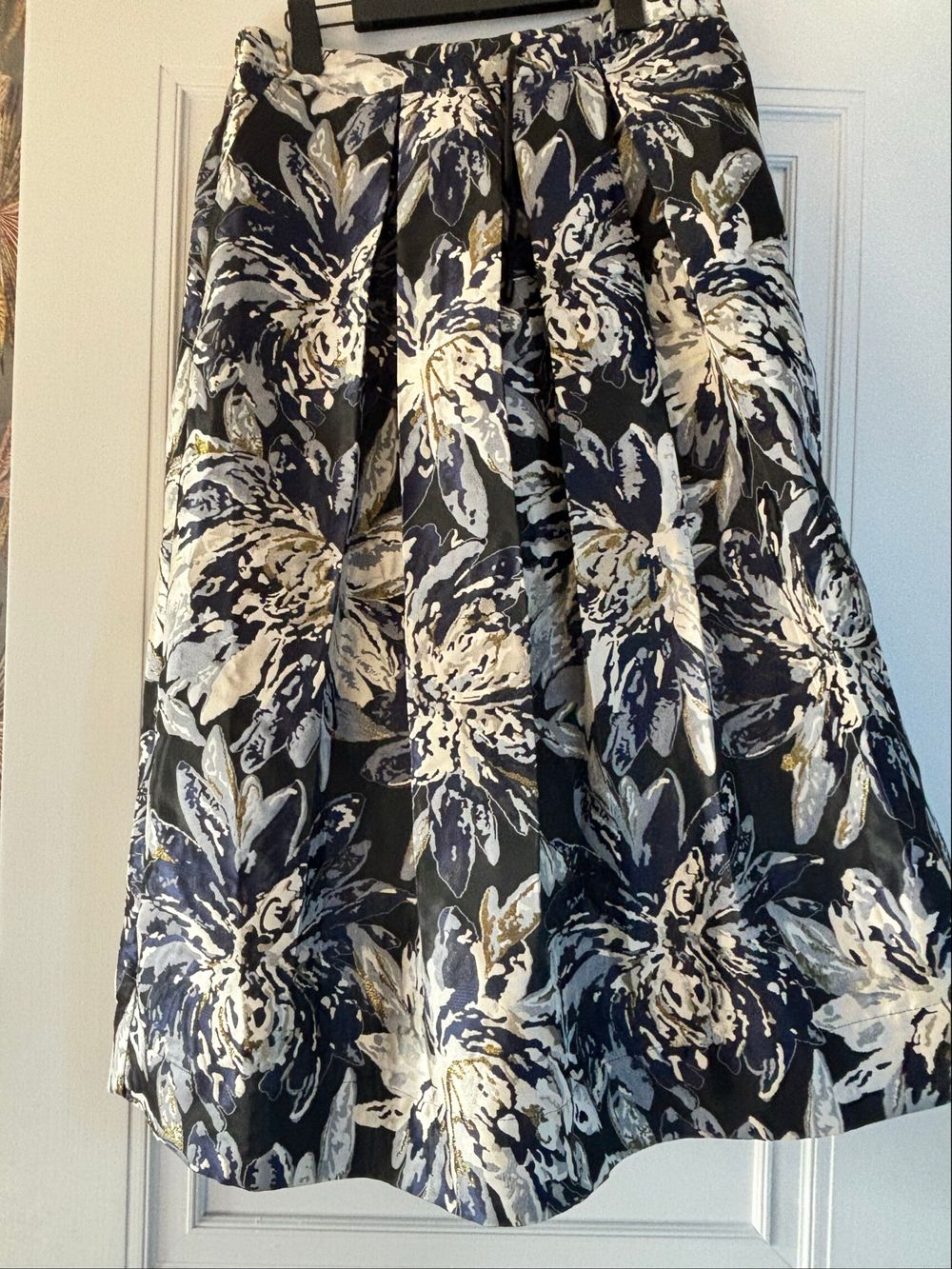 Repertoire Black Floral Midi Skirt