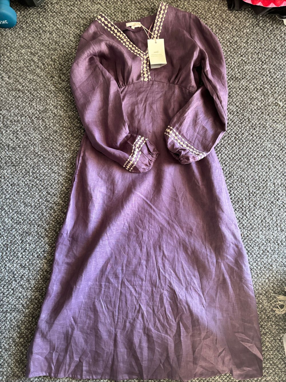 Adrift Purple Linen Dress