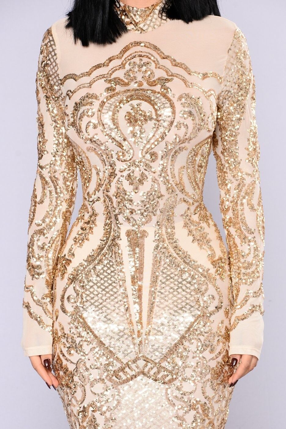 Fashion Nova - Embroidered sequin mesh dress on Designer Wardrobe