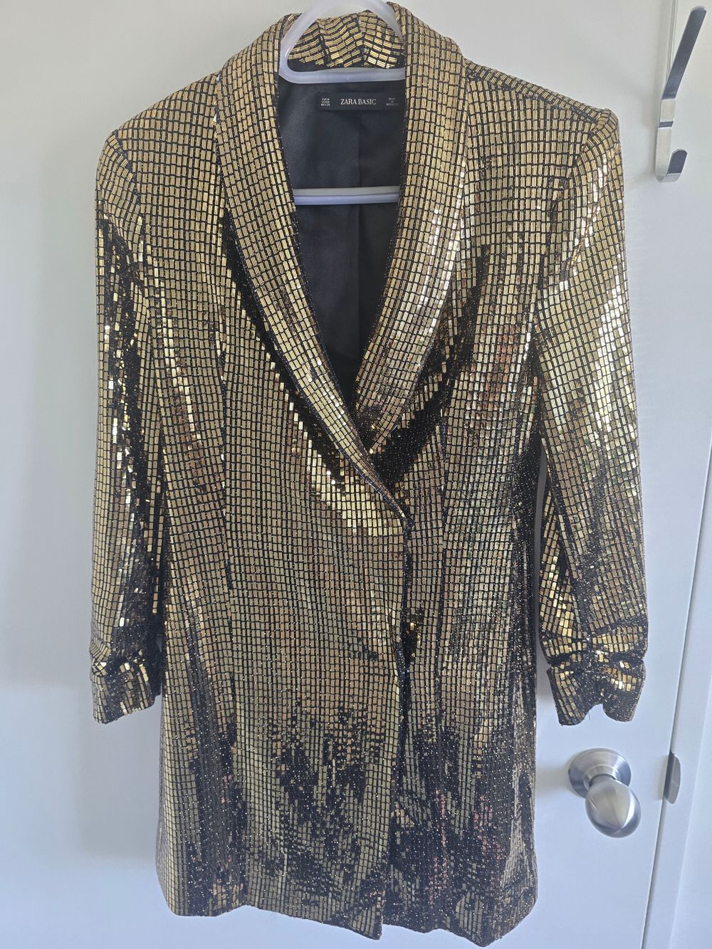 slim fit dress slacks ZARA Metallic Rose Gold Mini Dress With Built In Shorts UK S  Reliked