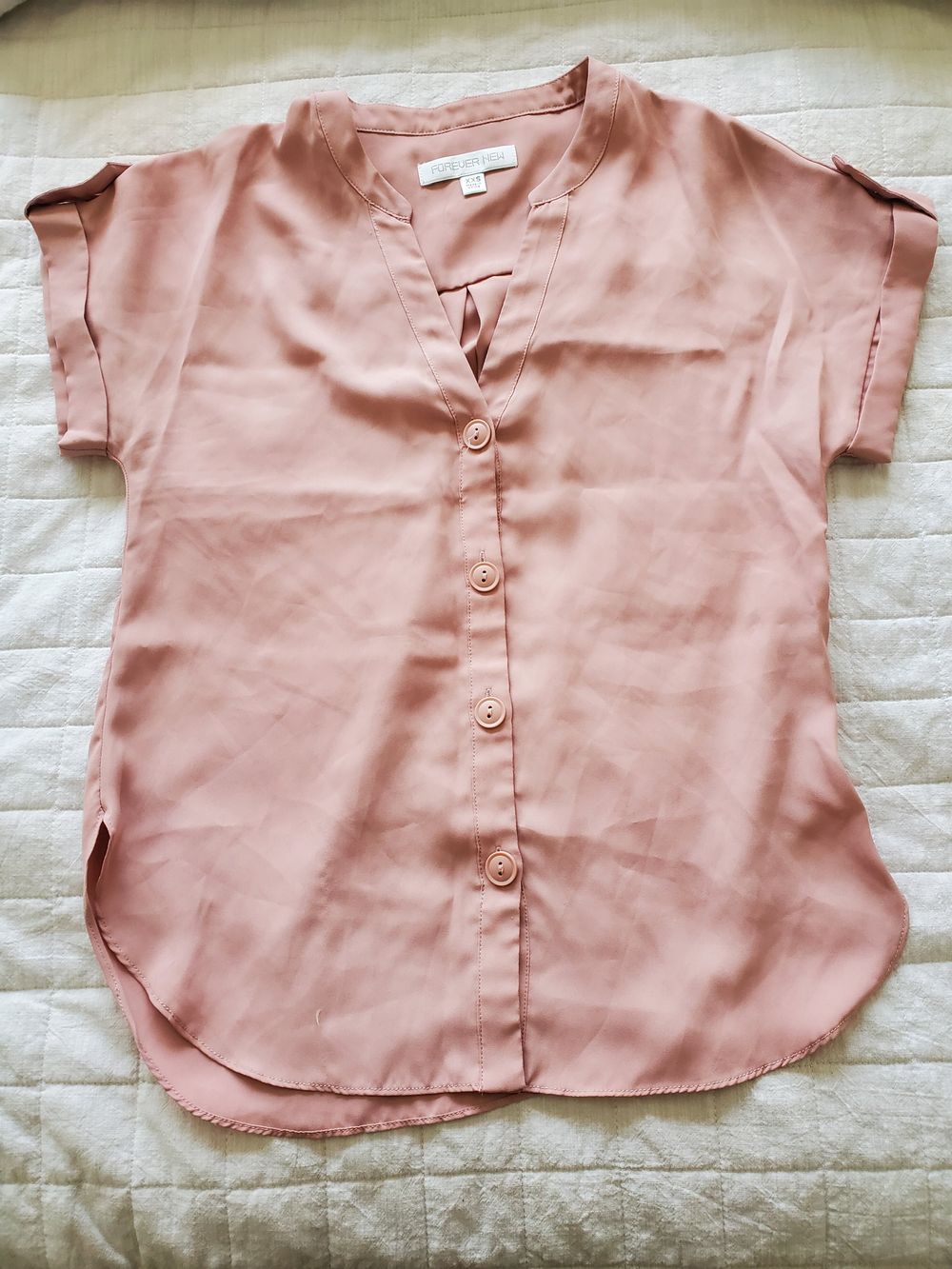 Excellent Used Condition Forever New Pink Short Sleeved Top 4 XXS