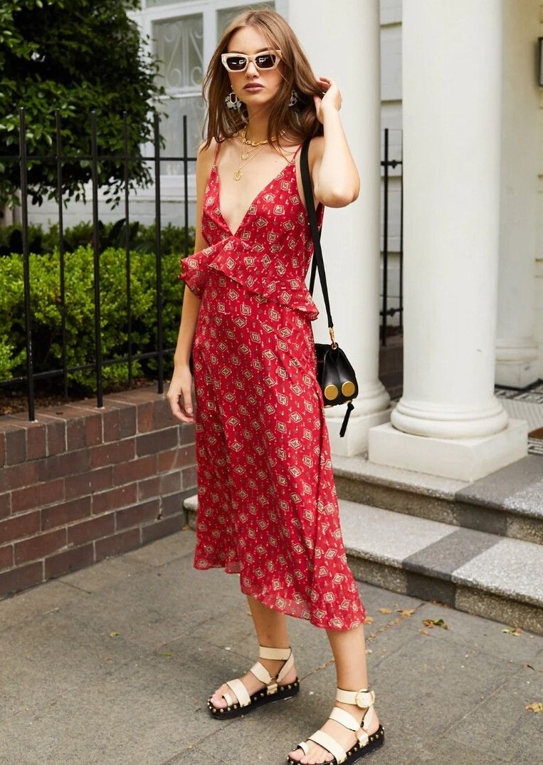 Here We Go Midi Dress