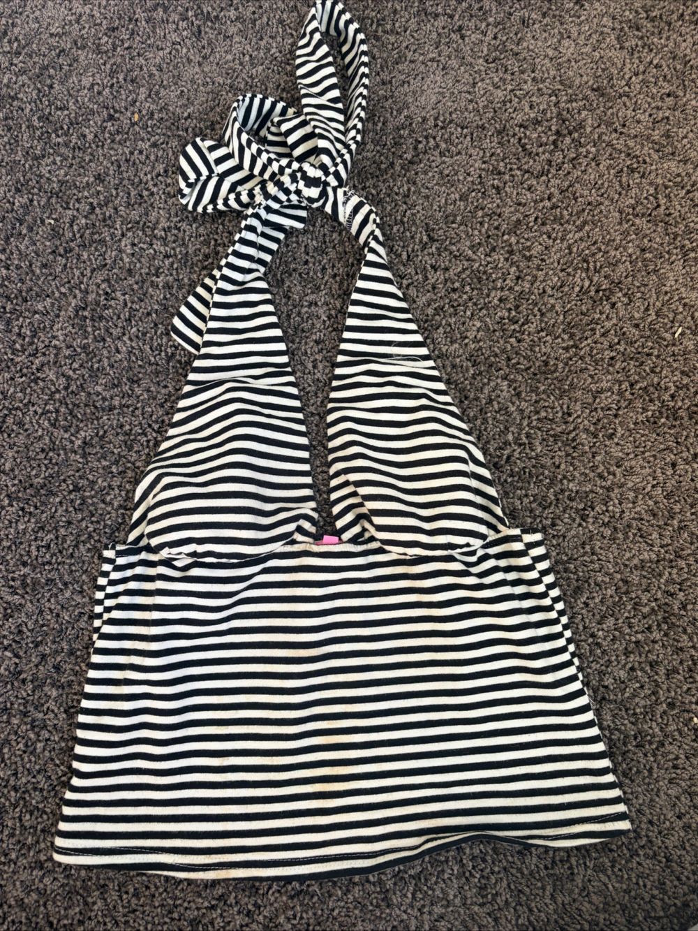 Edikted Black And White Striped Halter Top