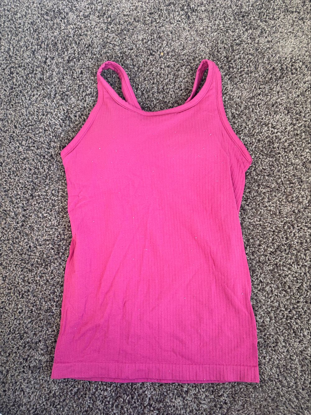 Pink Ribbed Racerback Tank Top