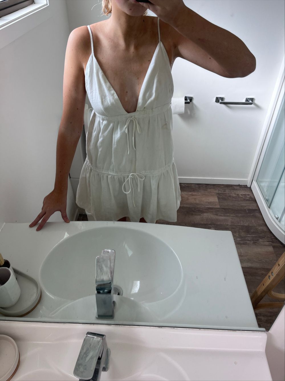 Beginning boutique white dress
