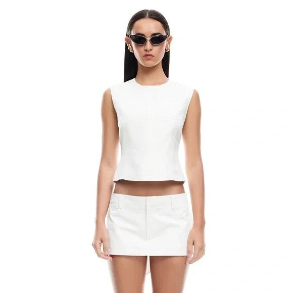 Lioness White Sleeveless Tie-Back Top