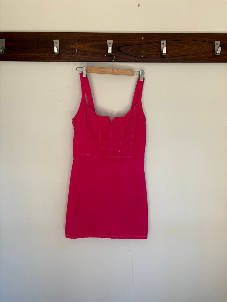 Reformation Jeans Pink Denim Mini Dress