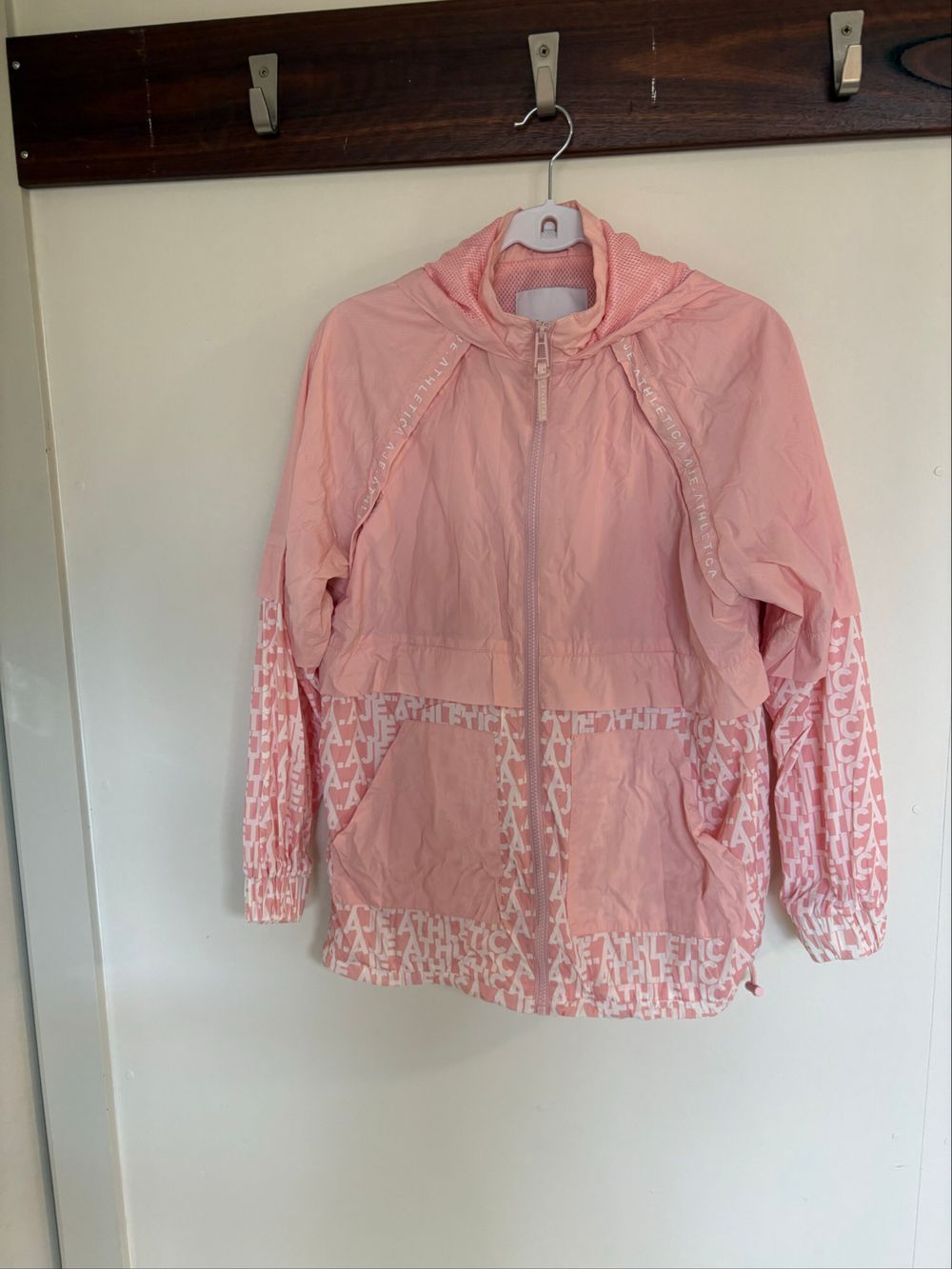 Aje Athletica Pink Convertible Windbreaker Rain Jacket