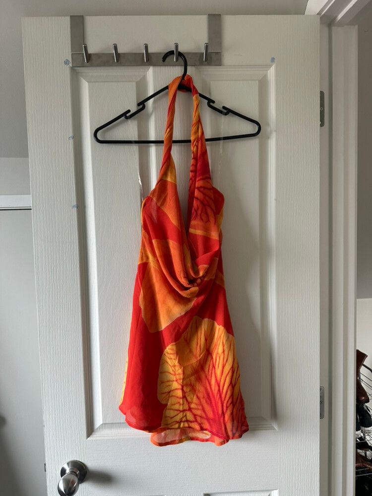 PepperMayo - Pepper Mayo Orange Floral Mini Dress on Designer Wardrobe
