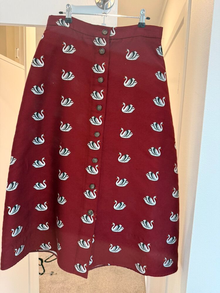 Cooper Maroon Swan Skirt
