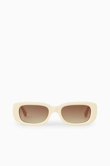 COS Rectangle Acetate Sunglasses – Cream/Pink