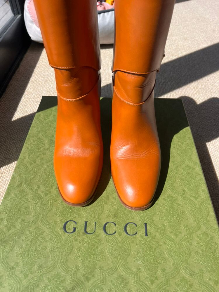Gucci Tan Elizabeth  Boots 39