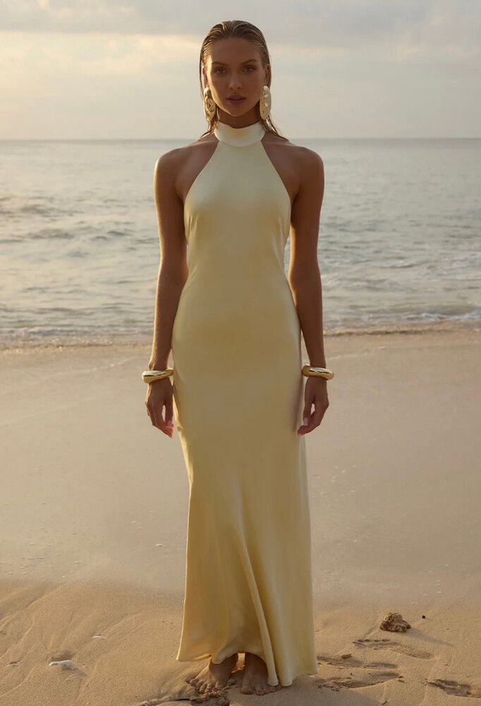 Runaway The Label Brigitte Maxi Dress- Lemon