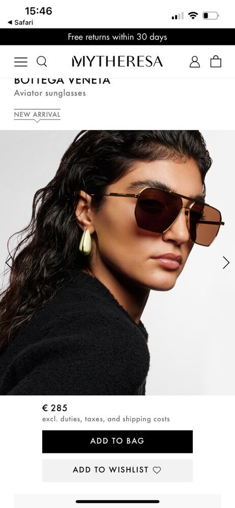 Bottega Veneta Aviator Sunglasses