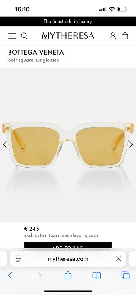 Bottega Veneta Soft Square Sunglasses