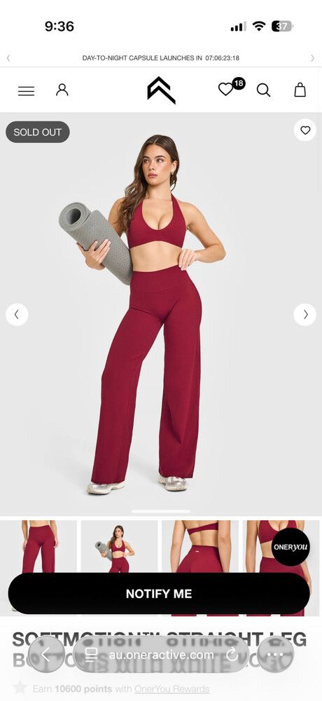 Oner Active Ruby Red SoftMotion Straight Leg Bottoms
