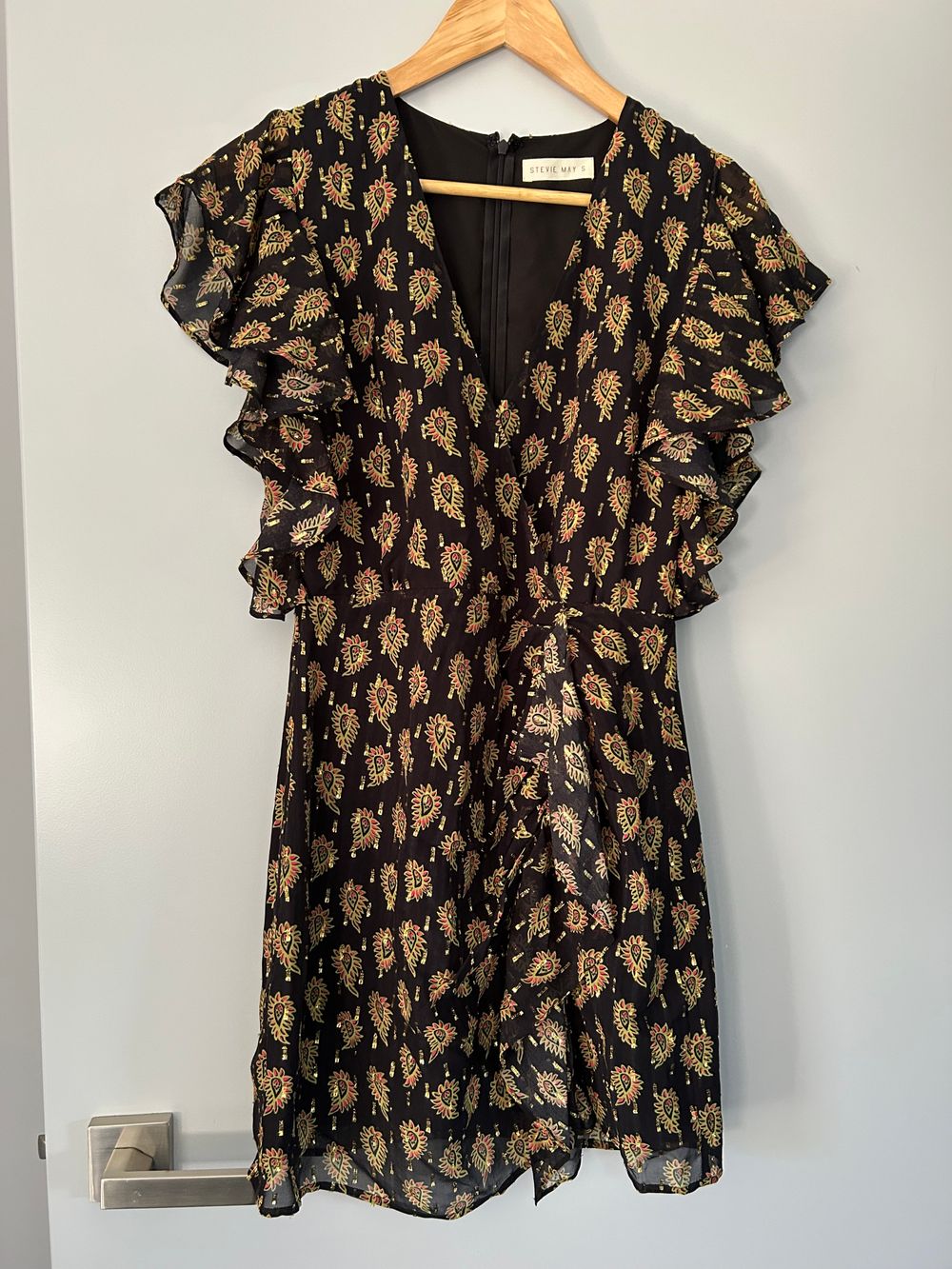 Stevie May Black Paisley Mini Dress Size S