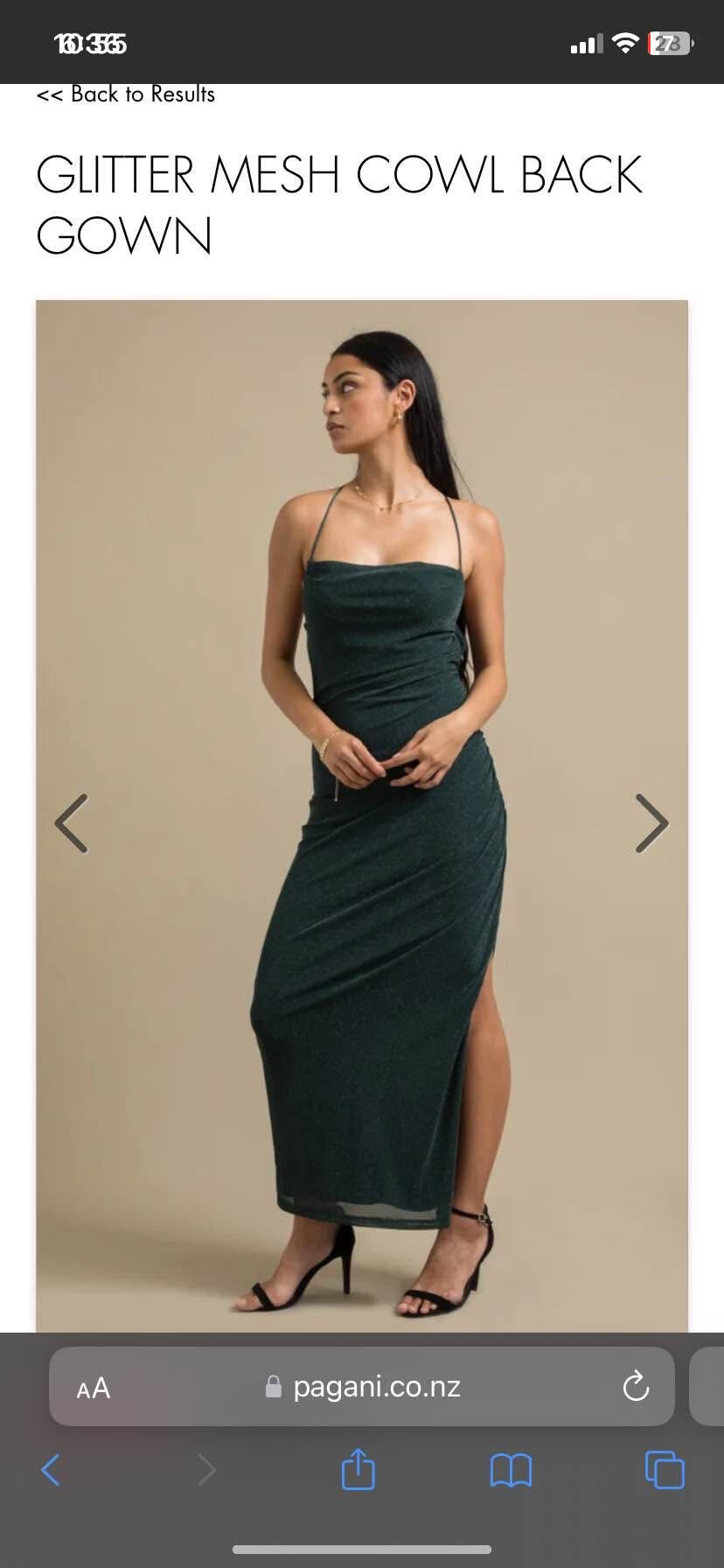 Pagani Green Glitter Gown