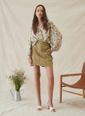 Olive High Waisted Skirt