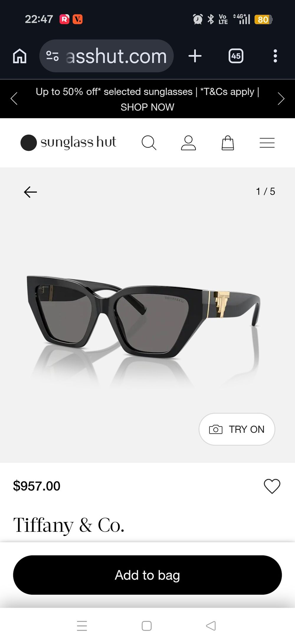 Tiffany & Co. TF4218 sunglasses - free shipping
