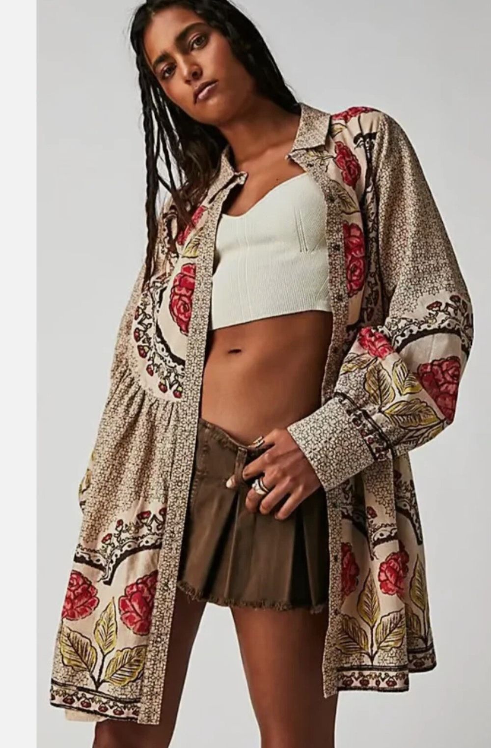 Free People Smell The Roses Mini Dress