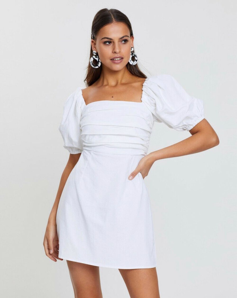 chinese dress ladies Women's White Linen Maxi Dress main image 1