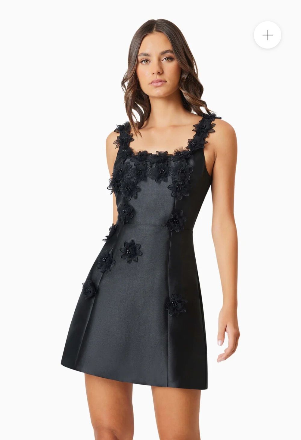 Elliatt Collective - Elder Floral Decal Applique Mini Dress In Black on  Designer Wardrobe