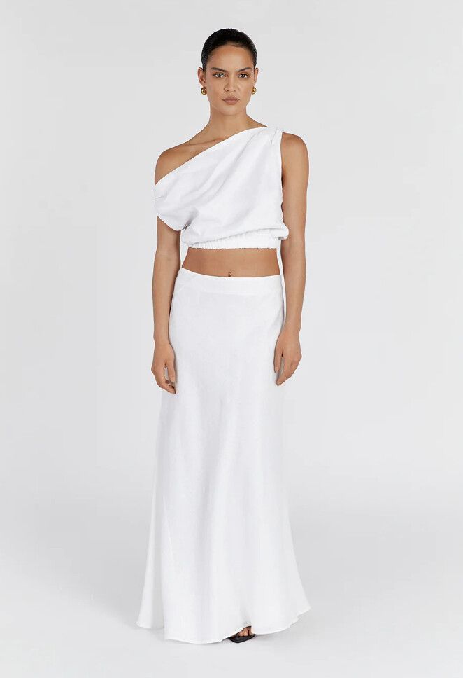 dissh cass white linen dress @DISSH Cass linen dress size 8 #dissh #whitedress #linendress #fyp  #fitvideo #midsize #minimaloutfit #neutralstyle #size8