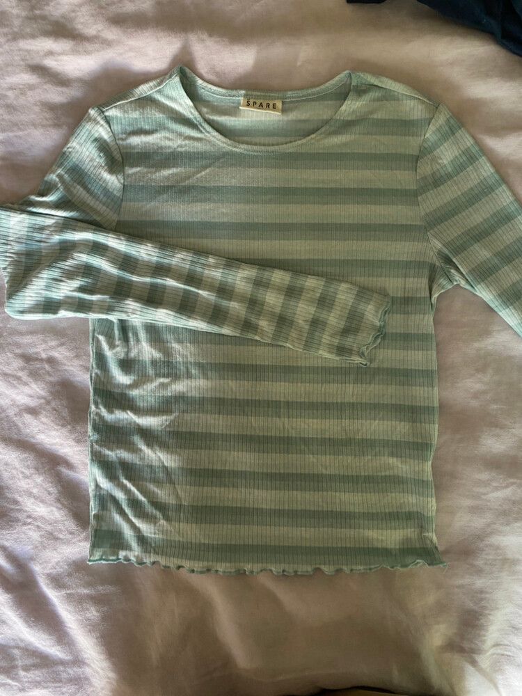 Blue Striped Fitted Long Sleeve