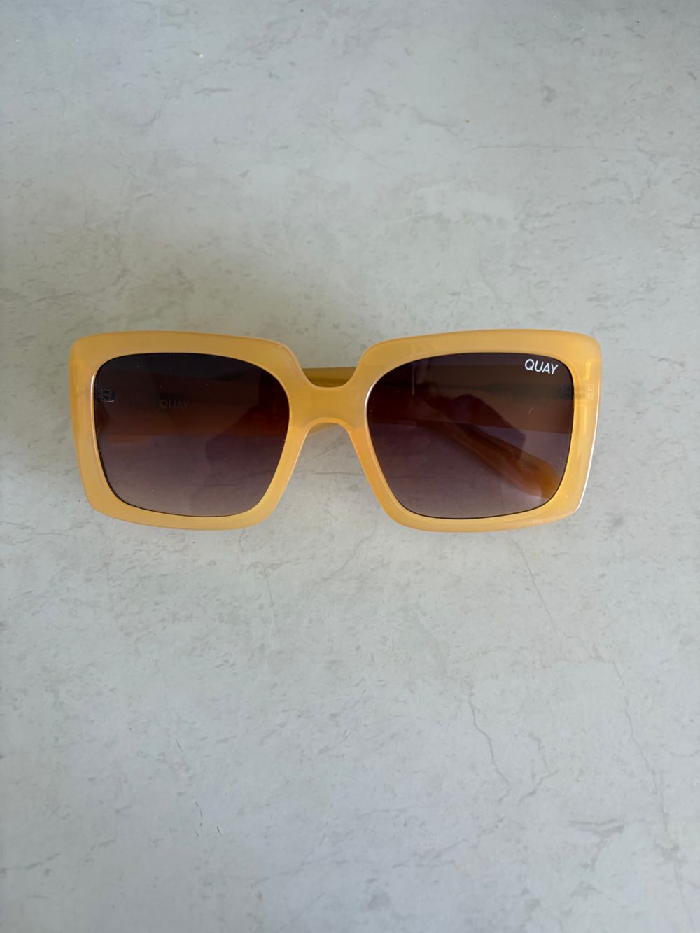 Quay Yellow Square Sunglasses