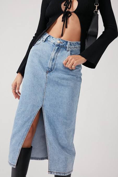 Long Denim Skirt