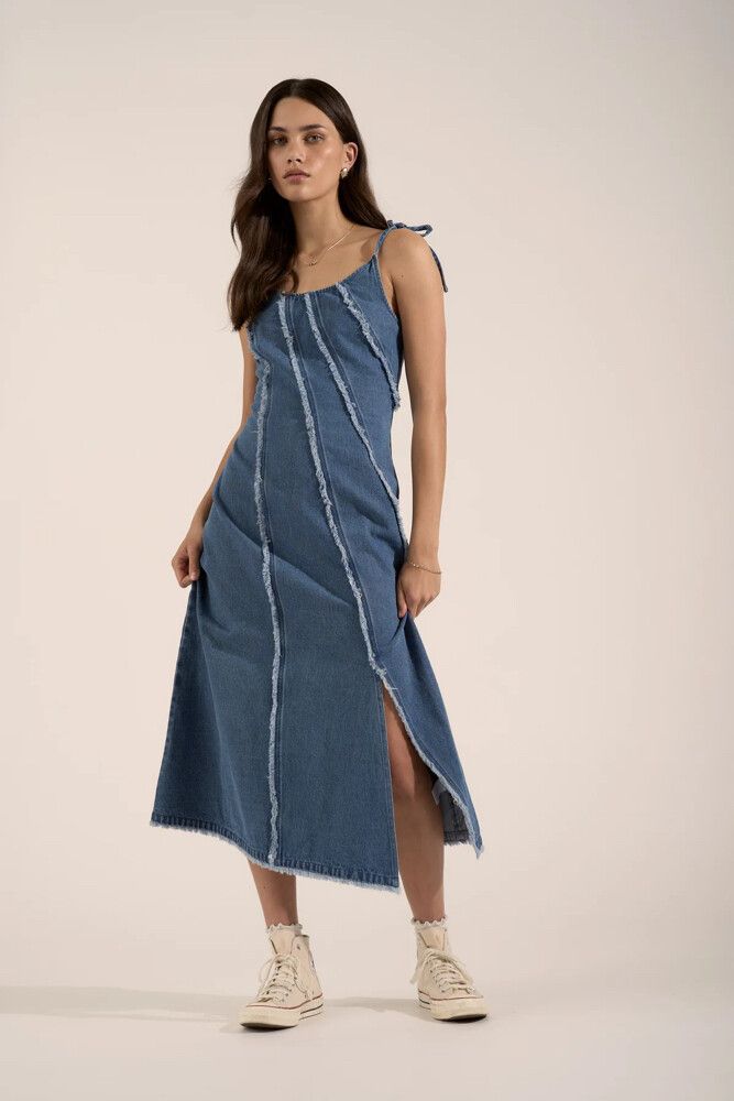 Rosa Denim Panel Detail Dress