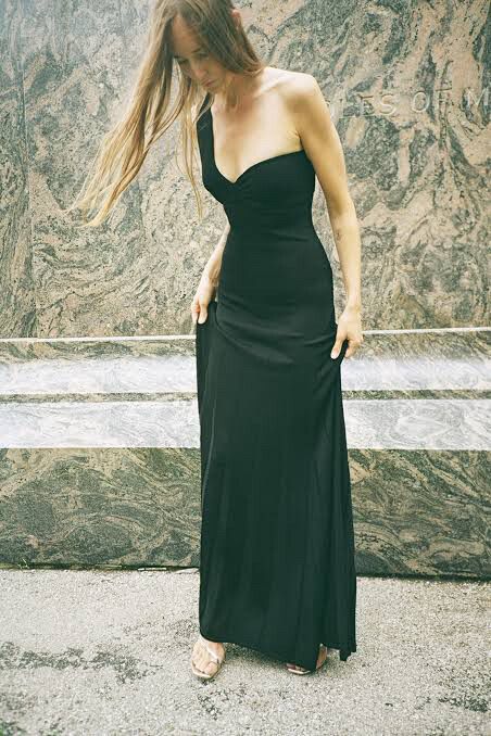 Paris Georgia - PARIS GEORGIA Black Mermaid Dress, XS/S on Designer Wardrobe